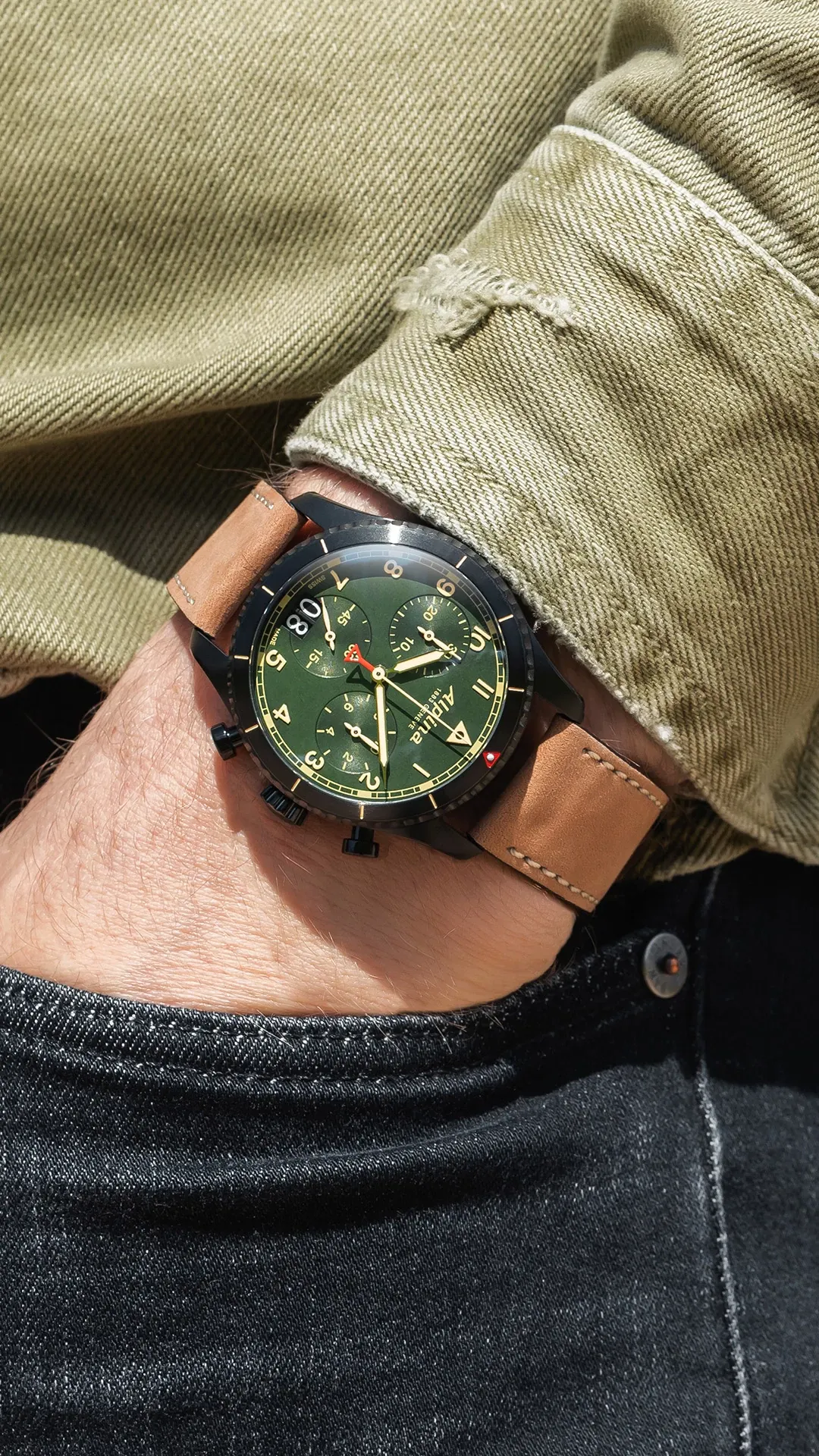 Pilot Chronograph Big Date Watch AL-372GR4FBS26 | Alpina Watches US